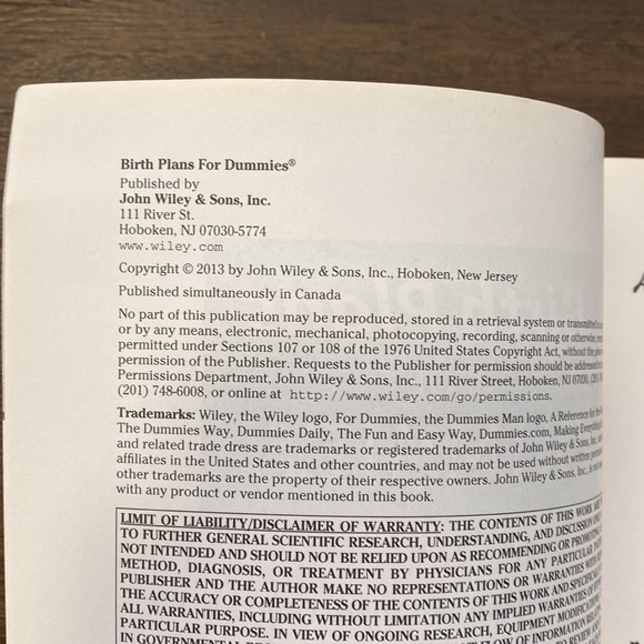 Birth Plans for Dummies, 2013 - Picture 2 of 7